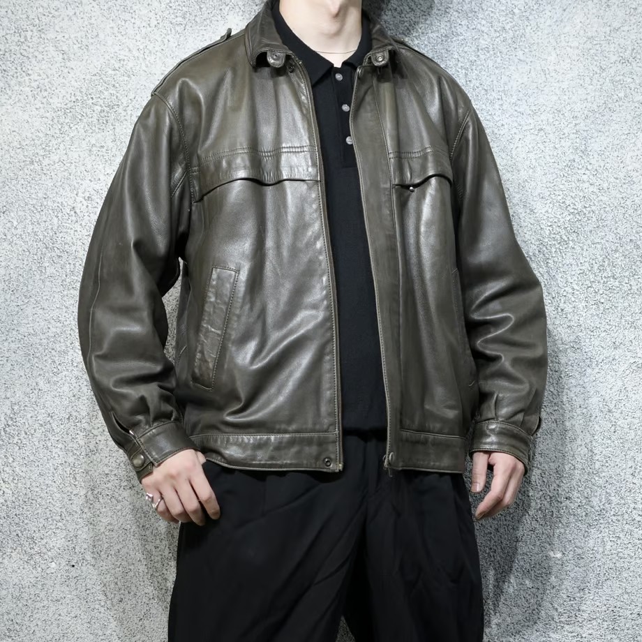 design leather blouson