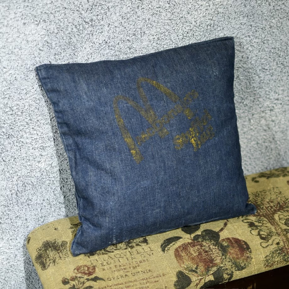 70's Mcdonald's denim cushion